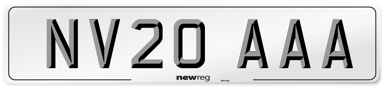 NV20 AAA Number Plate from New Reg